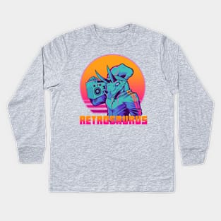 Retrosaurus - Tricera-Hop Kids Long Sleeve T-Shirt